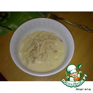 Рецепт: Кальмары в молочно-луковом соусе