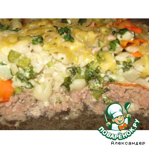 Рецепт Запеканка с овощами, макаронами и фаршем  "Добрый вечер"