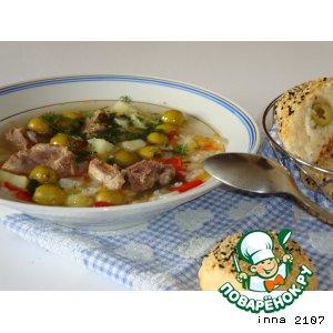 Рецепт: Суп со свининой и оливками