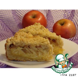 Рецепт Творожный пирог с яблоками и кешью
