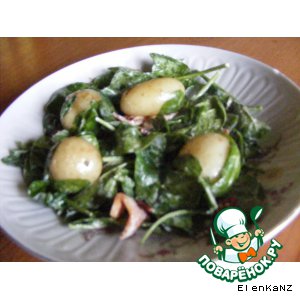 Рецепт Теплый салат из шпината и молодого картофеля