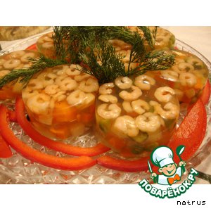 Рецепт Заливное из овощей с креветками