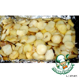 Рецепт Куриные ножки с картофелем, запечeнные в фольге