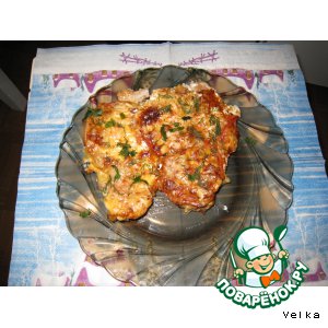 Рецепт Мясо с помидорами и сыром