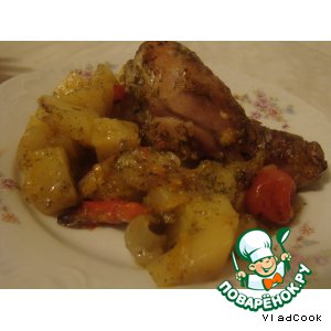 Рецепт Сочное жаркое из курицы с овощами