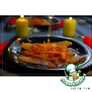 Рецепт Креветки в цитрусовой глазури с апельсиновым соусом "Блаженство"