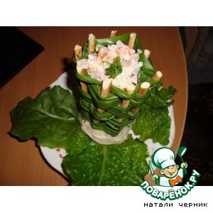 Рецепт Луковая корзинка с салатом