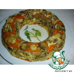 Рецепт Запеканка овощная с креветками и грибами