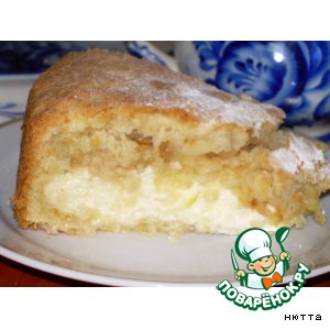 Рецепт Яблочно-лимонный  творожный  пирог