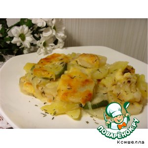 Рецепт Картофель, запеченный с кабачком и тимьяном