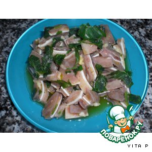 Рецепт Салат-закуска из свиных ушей - Salada de orelha