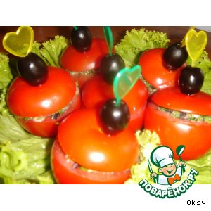 Рецепт Фаршированные помидорчики на скорую руку