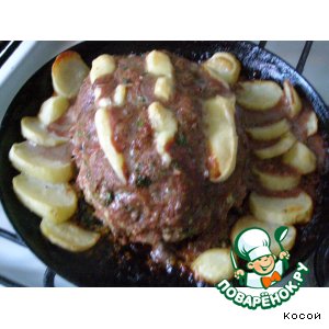 Рецепт Рулетик из рубленного мяса с картошкой