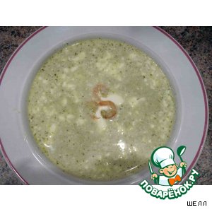 Рецепт Суп-пюре из брокколи с креветками