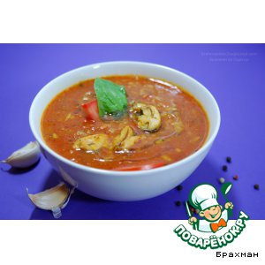 Рецепт Томатный суп с рисом и мидиями