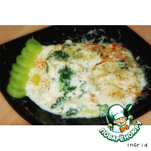Рецепт Рыба в сырном соусе на овощной подушке