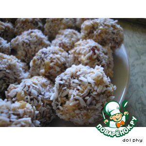 Рецепт: Заварное печенье с сухофруктами и воздушным рисом