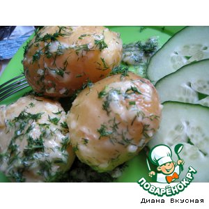 Рецепт Молодая картошка с чесноком и укропом в сливочном масле