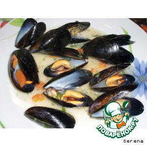 Рецепт Cozze alla buzara - Мидии алла бузара