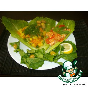 Рецепт Креветки с овощным гарниром