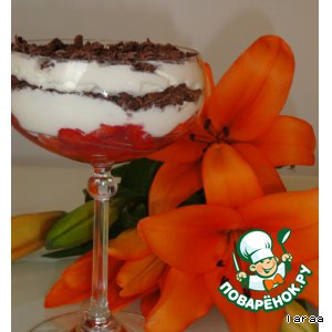 Рецепт Шоколадно-сырный десерт с клубникой