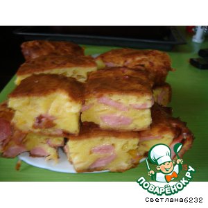 Рецепт Пирог с сыром и сосисками
