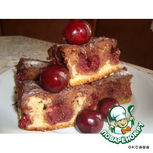 Рецепт Пирог с вишнями и шоколадом