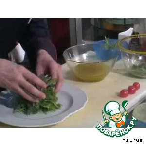 Рецепт Салат из рукколы с креветками