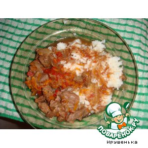 Рецепт: Говядина в горшочке с томатами