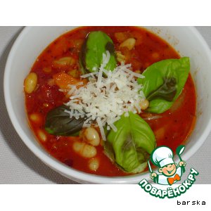 Рецепт Суп из томатов  и белой фасоли по-итальянски