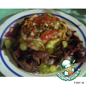 Рецепт: Жареные перепела Вероники в ежевичном соусе с гренками            (cailles Veronique)
