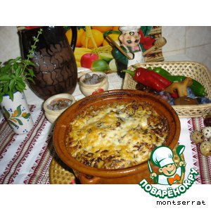 Рецепт: Горшочек с рыжиками и мясными зразами