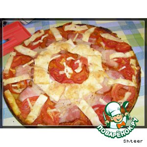 Рецепт Макаронная пицца с копченой грудинкой "Отголоски прошлого"