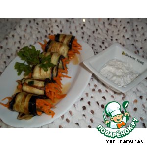 Рецепт Баклажаны фаршированные морковью и соус к ним