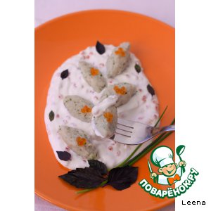 Рецепт: Рыбные клецки с икорным соусом Рецепт: Рыбные клецки с икорным соусом