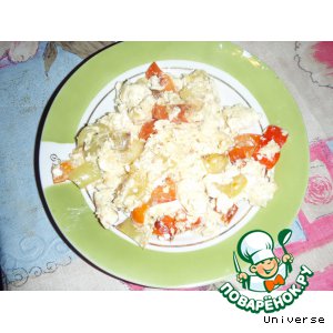 Рецепт Блюдо для завтрака "Перец с яйцом"