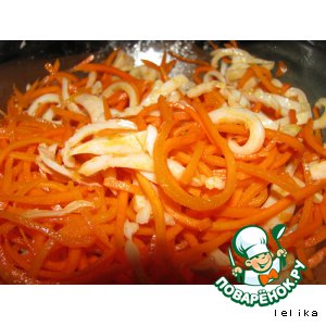 Рецепт Салат из кальмаров и корейской моркови