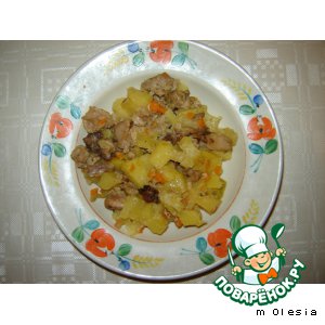 Рецепт Мясо кролика с картофелем, запеченное в рукаве