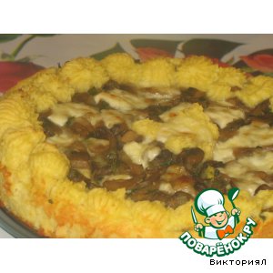 Рецепт Картофельный пирог с грибами и брынзой