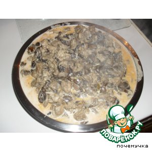 Рецепт: Индюшатина с грибами в сливочном соусе с карри