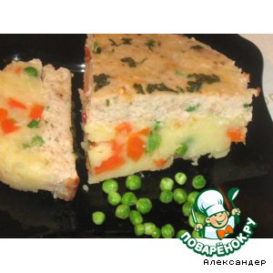 Рецепт Картофельно-овощная запеканка с рыбным суфле
