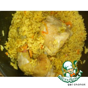 Рецепт Куриные окорочка с «веселеньким» рисом