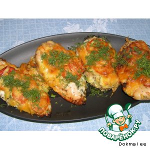 Рецепт Куриное филе,  запеченное с сыром и помидорами