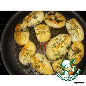 Рецепт Запеченный картофель с сырной полоской