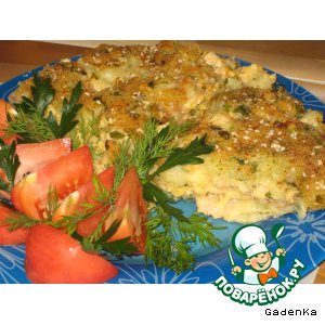 Рецепт Картофельная запеканка с рыбой и креветками