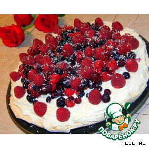 Рецепт: Торт Павлова с ягодами