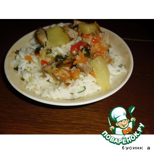 Рецепт Рис с мясом и ананасами