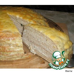 Рецепт Блинный пирог с селедочным паштетом