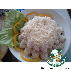 Рецепт Салат-торт с курицей и грибами