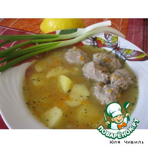Рецепт Гороховый суп с копчеными фрикадельками